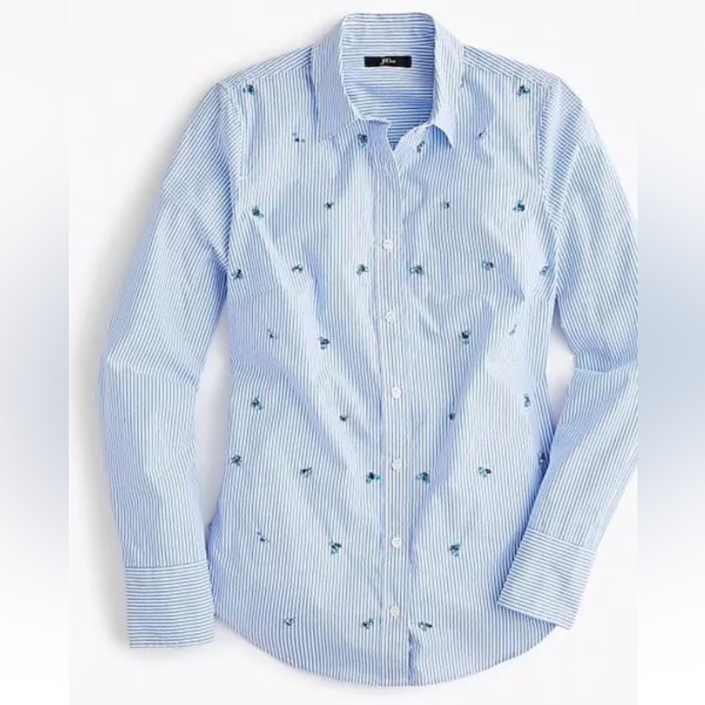 J.Crew Embellished Button Down Top